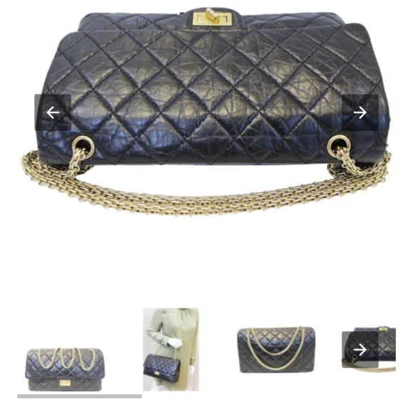 Calfskin synthetic luxury leather flap shoulder bag black 🖤 - Picture 3 of 16